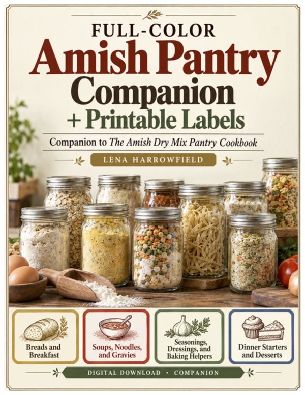Cover of the Full-Color Amish Pantry Companion + Printable Labels